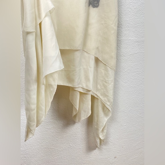 Boundary & Co Womens Dress Size XS Asymmetrical Ivory Black Sheer Shift Sleevel - Picture 8 of 12